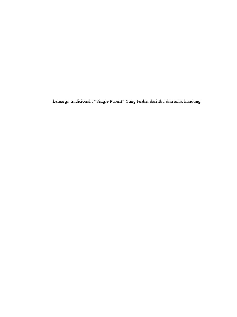 Struktur dan Fungsi Keluarga Single Parent | PDF