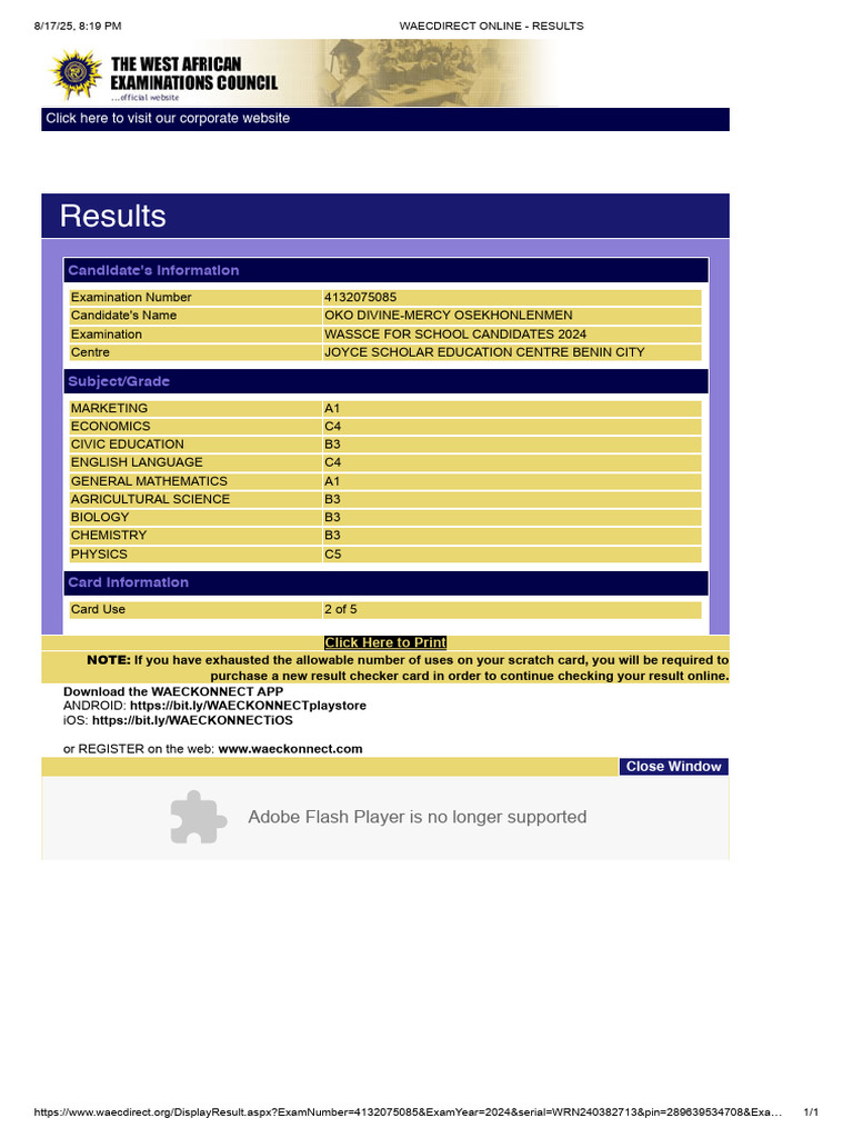 WAEC 2024 Results Checker Guide | PDF