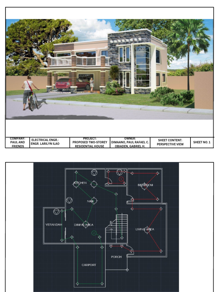 Two-Storey House Electrical Plans | PDF | Electric Power | Power ...