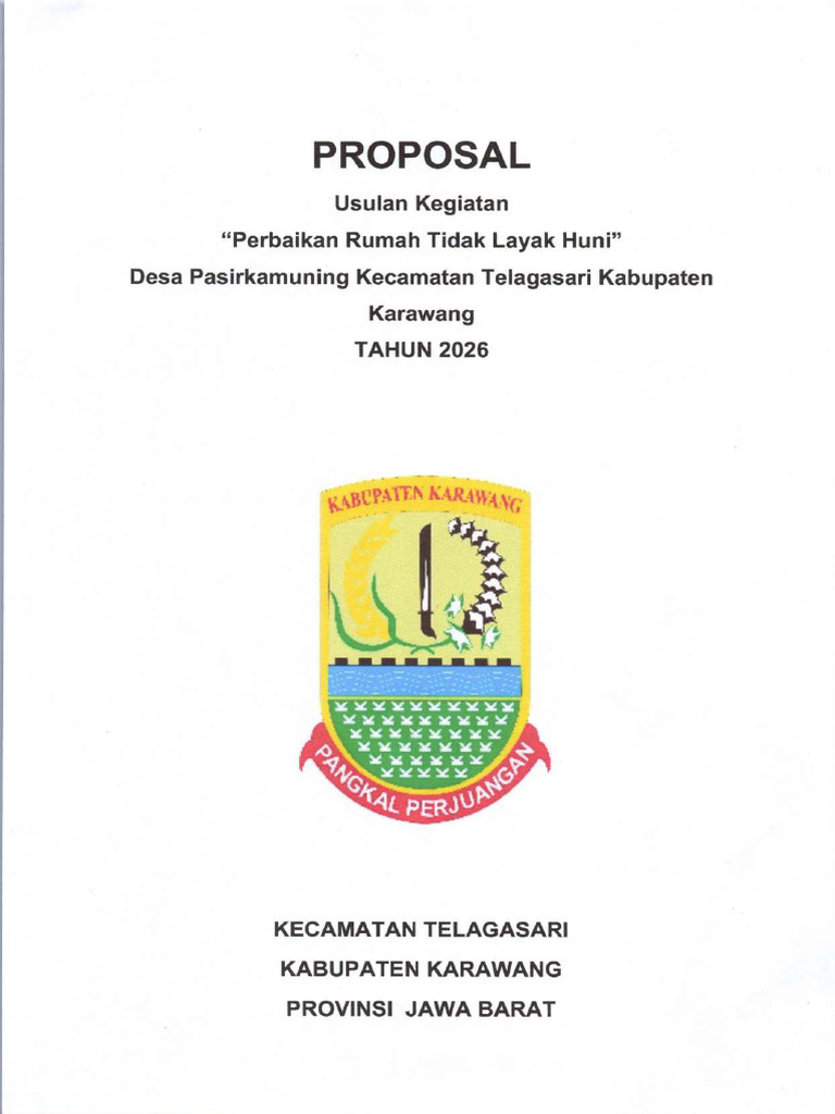 Proposal Rehabilitasi Rumah Tidak Layak Huni Desa Pasirkamuning ...