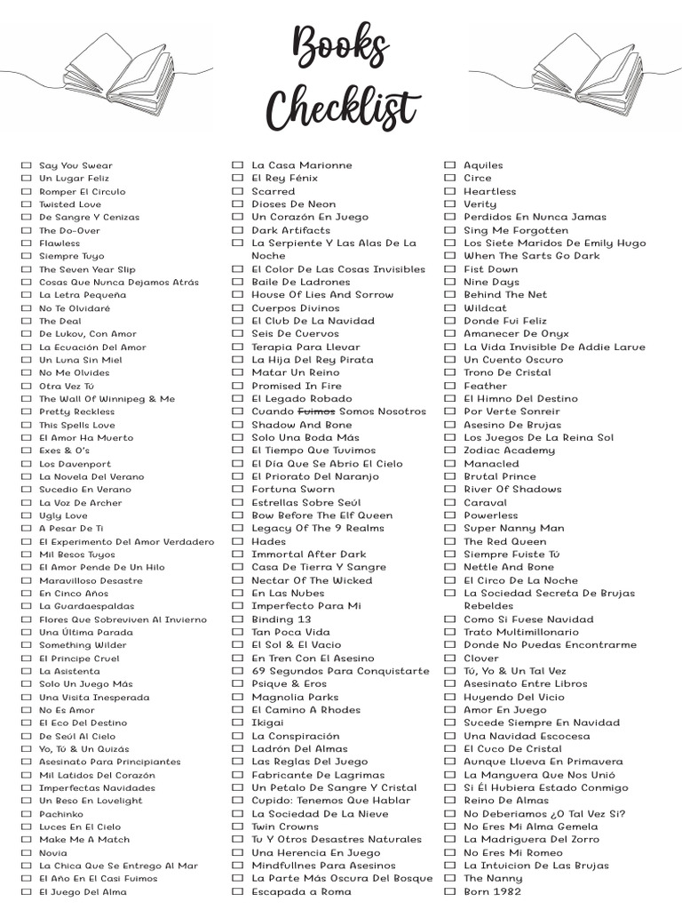 Book Checklist | PDF