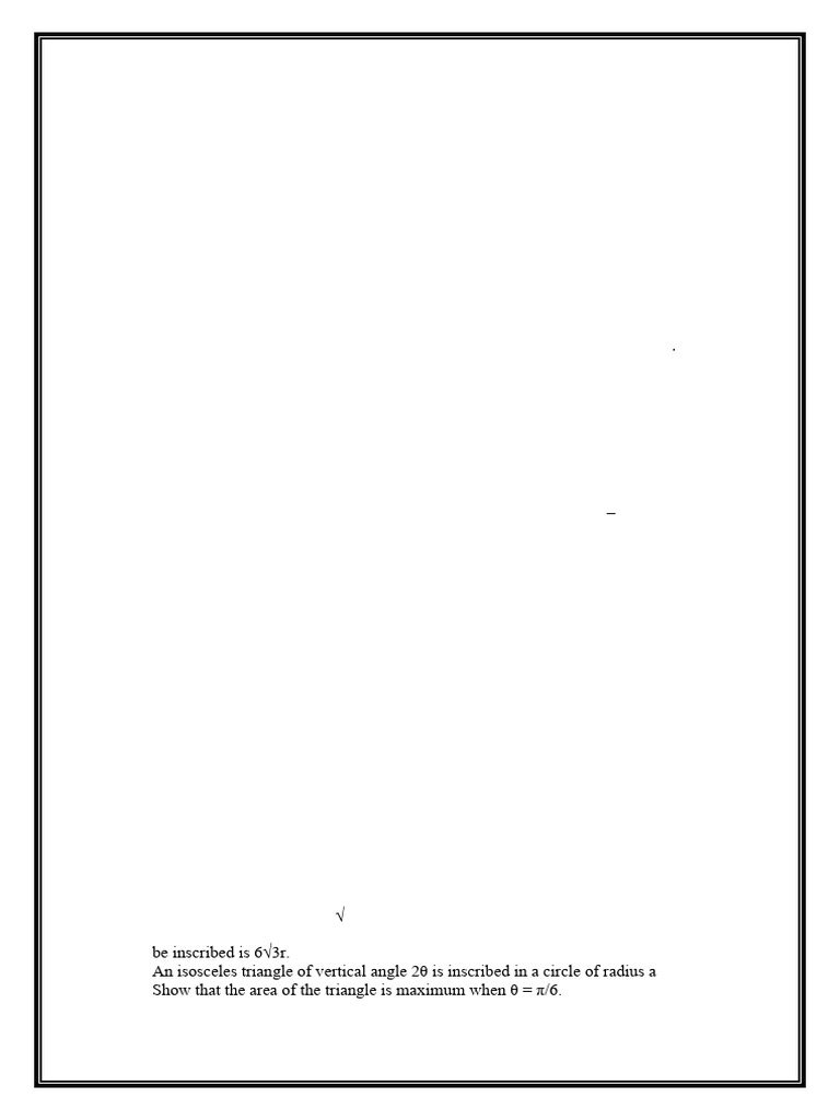 Maximum and Minimum Value Problems | PDF | Area | Triangle