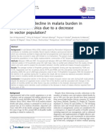 Is The Current Decline in Malaria Burden in Sub-Saharan Africa Due To A Decrease in Vector Population?