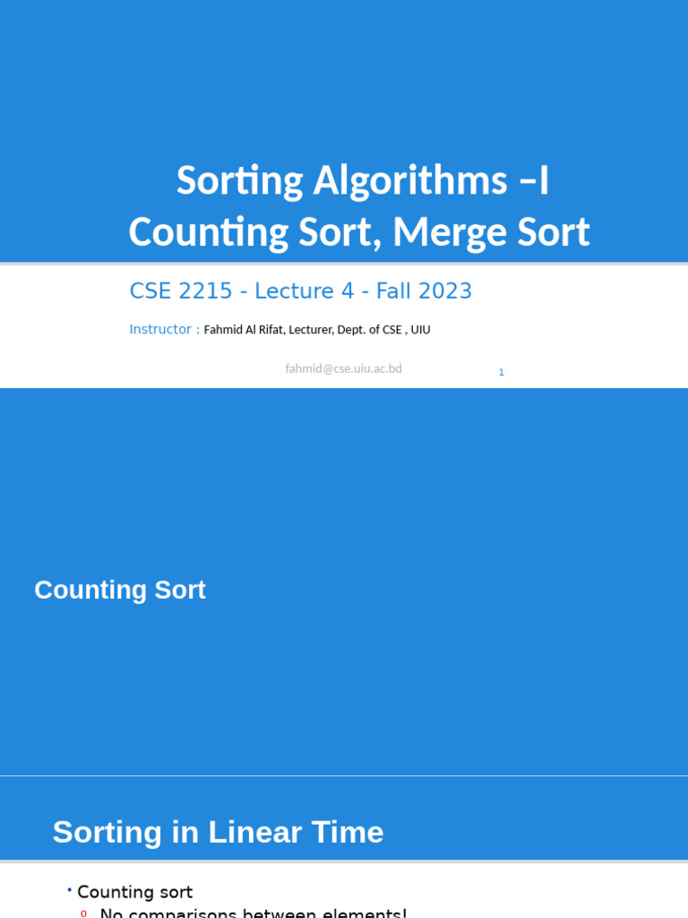 Recursive Counting Sort Overview | PDF | Algorithms And Data Structures ...