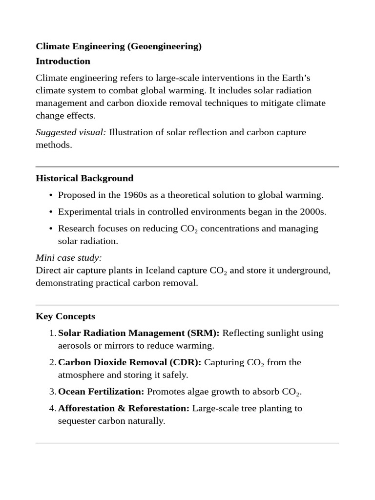 Climate Engineering: Strategies and Challenges | PDF