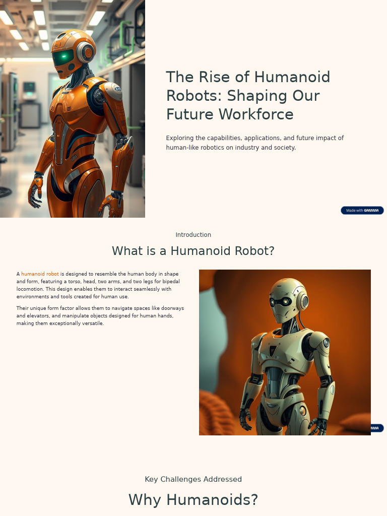 Humanoid Robots: Transforming Workforce Dynamics | PDF | Robot | Robotics