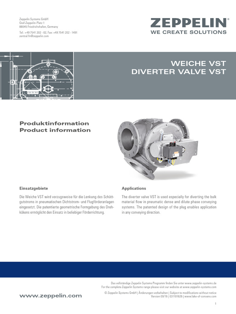 Zeppelin Systems VST Weiche VST Diverter Valve | PDF
