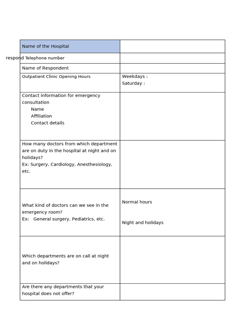 Hospital Services and Emergency Care Guide | PDF | Medical Specialties ...