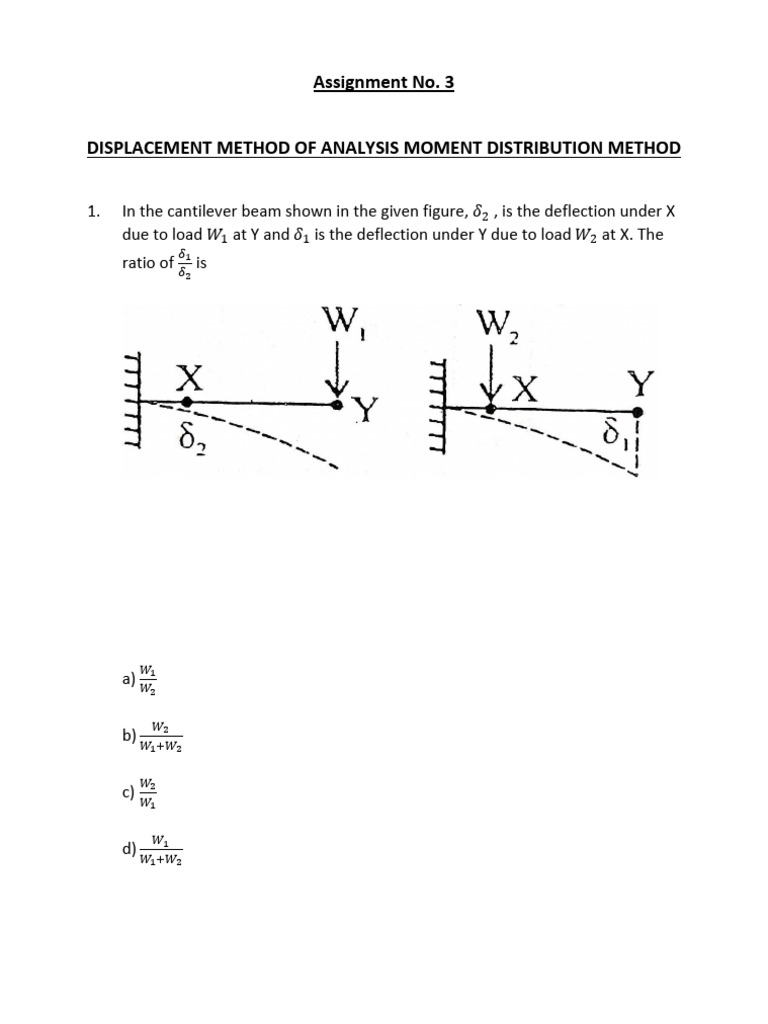 Displacement and Moment Distribution Analysis | PDF | Bending | Beam ...