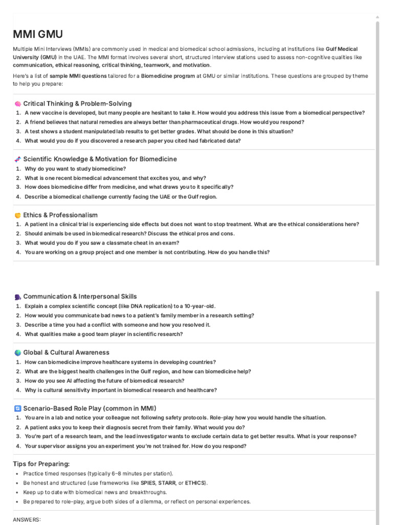 MMI Preparation for Biomedicine at GMU | PDF | Informed Consent | Medicine