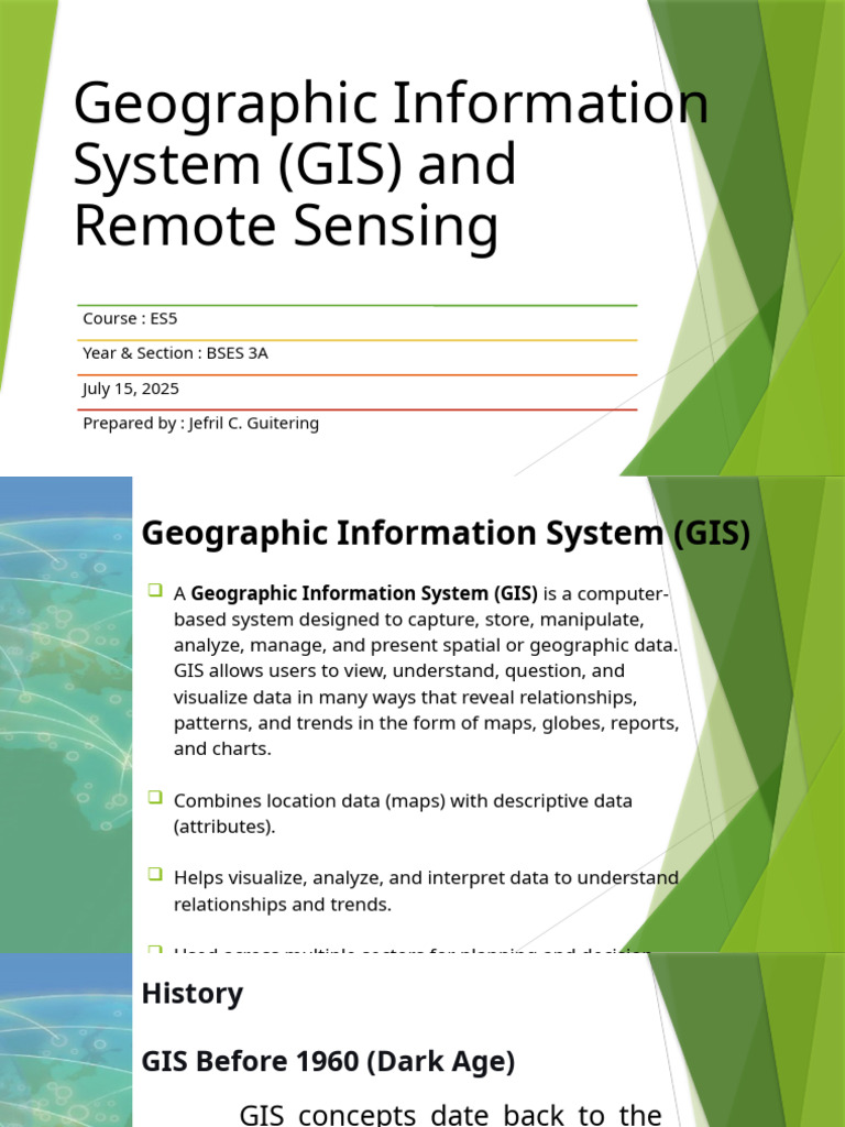 GIS and Remote Sensing Overview | PDF | Geographic Information System ...