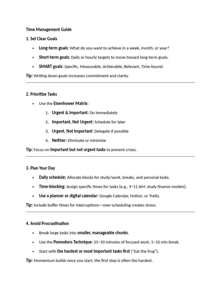 Effective Time Management Strategies | PDF