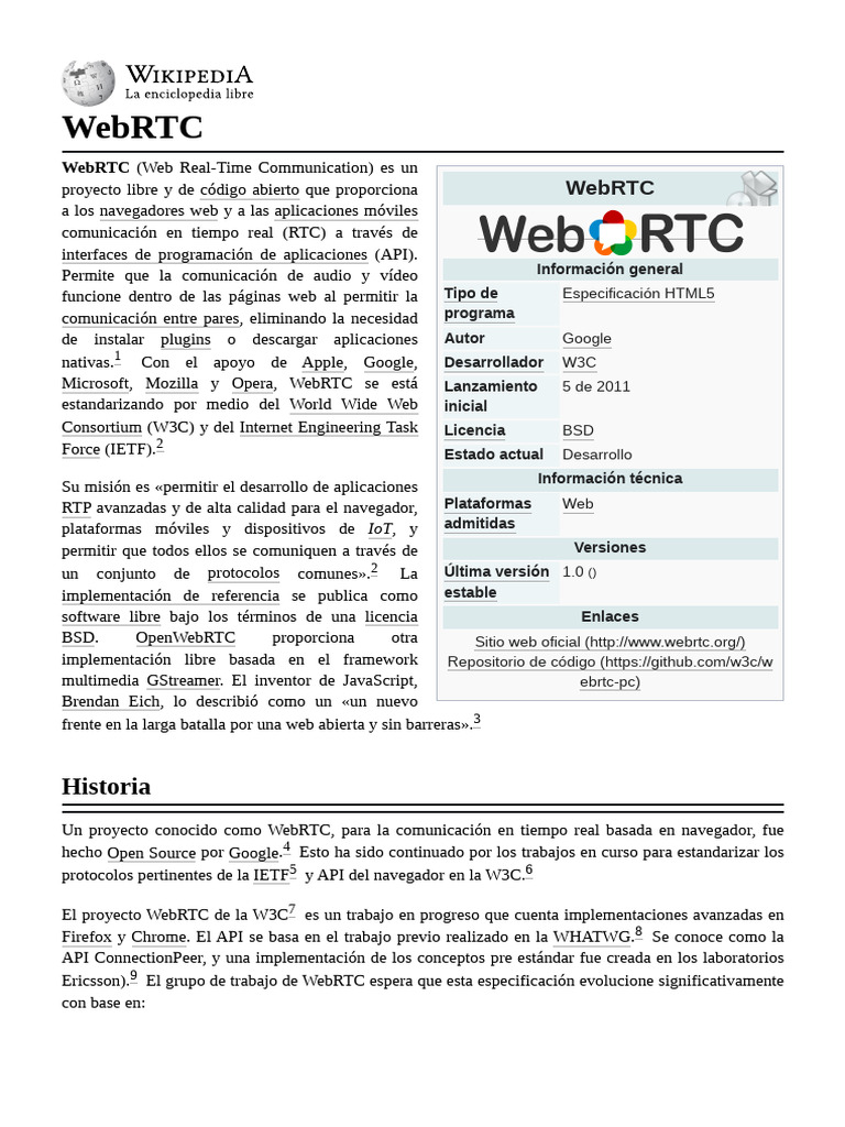Introducción a WebRTC y su funcionamiento | PDF | Informática | Software
