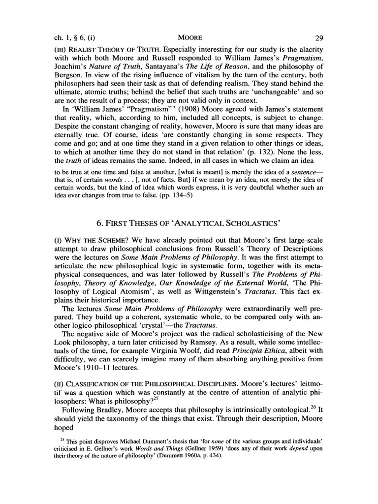 Moore's Realist Theory of Truth Explained | PDF | Truth | Metaphysics