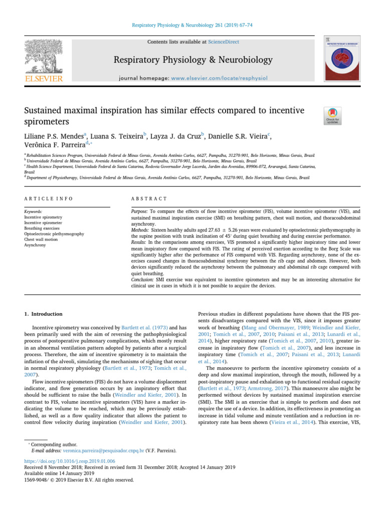 Sustained Maximal Inspiration Has Similar Effects 2019 Respiratory ...