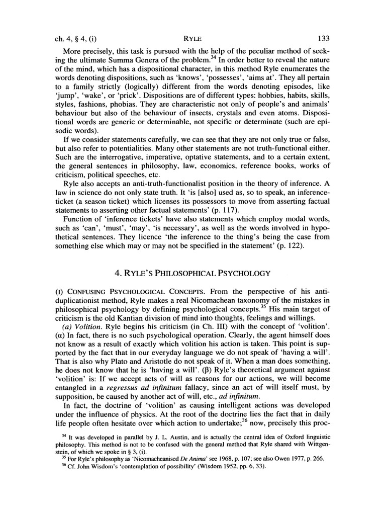 Ryle's Critique of Psychological Concepts | PDF | Feeling | Perception