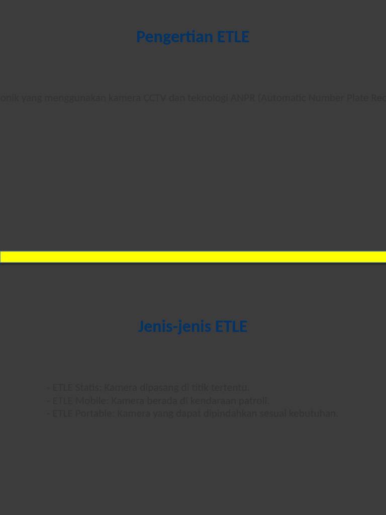 ETLE Presentation With Traffic BG | PDF