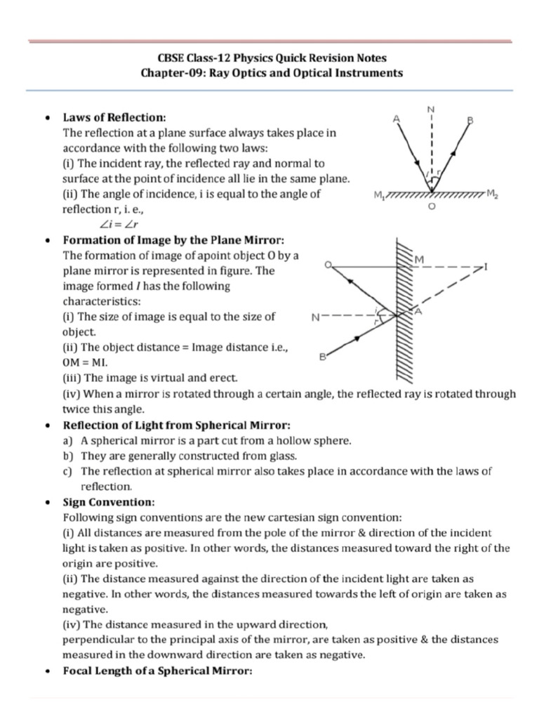 Ray Optics | PDF