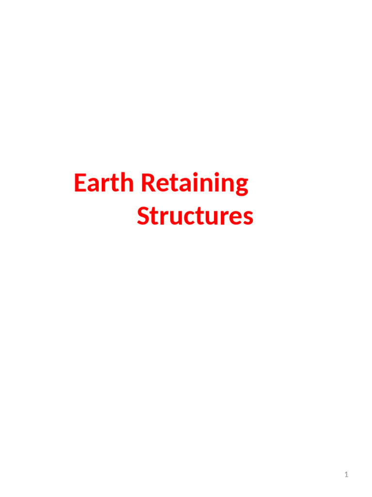 Earth Retaining Structures Analysis | PDF | Drainage | Applied And ...