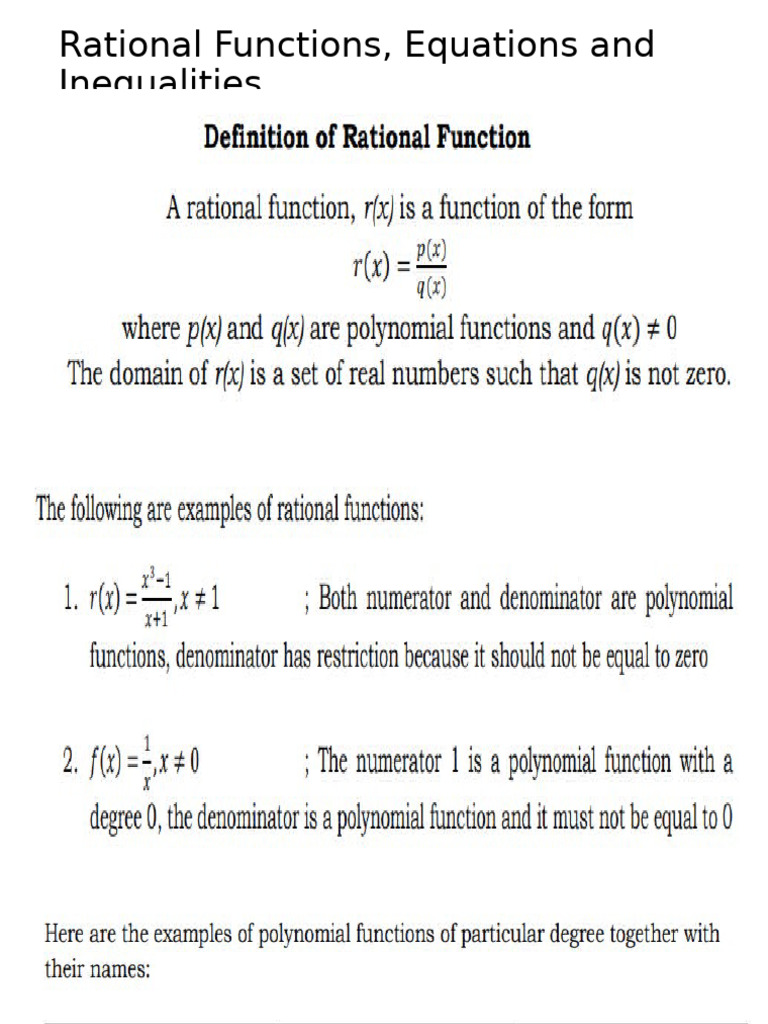 Rational FunctionsIntro | PDF