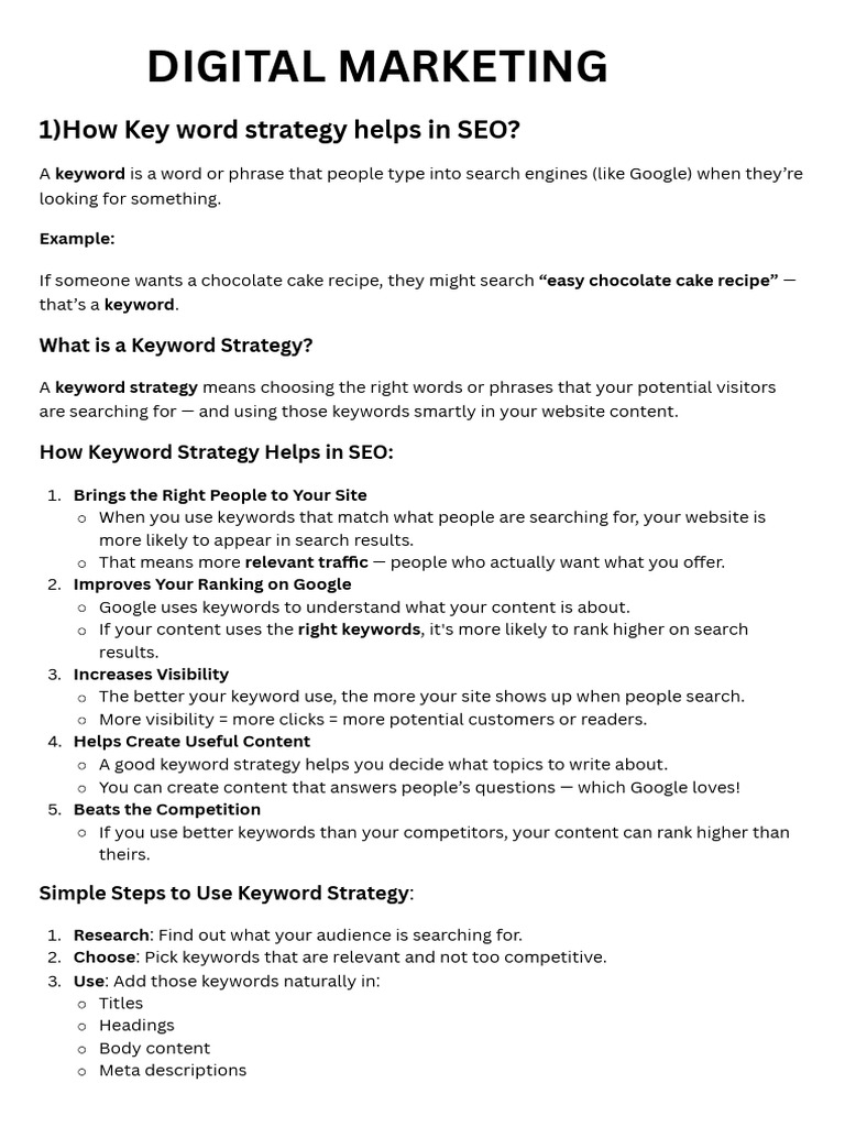 SEO Keyword Strategy and Email Marketing Guide | PDF | Search Engine ...