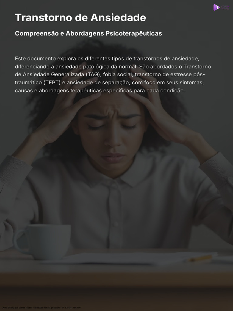 Transtornos de Ansiedade: Sintomas e Tratamentos | PDF | Ansiedade ...