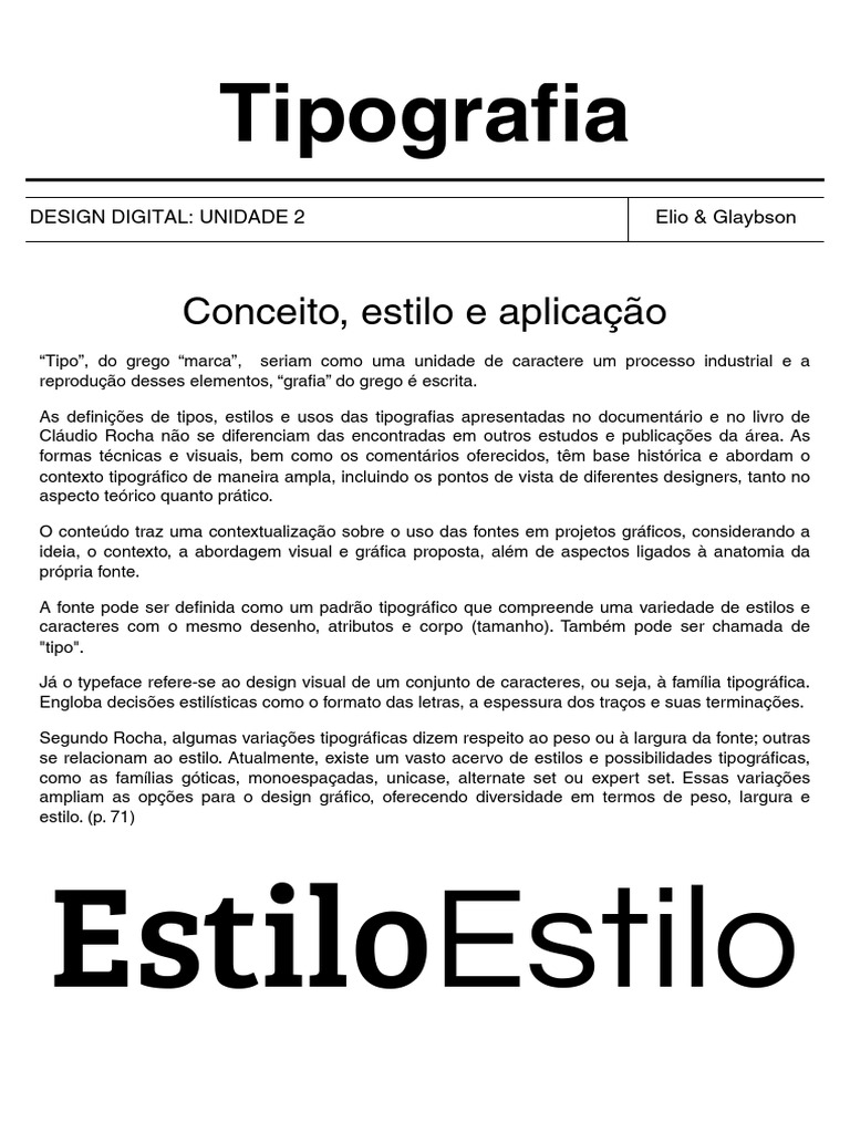 Tipografia: Conceitos e Estilos Essenciais | PDF | Tipografia
