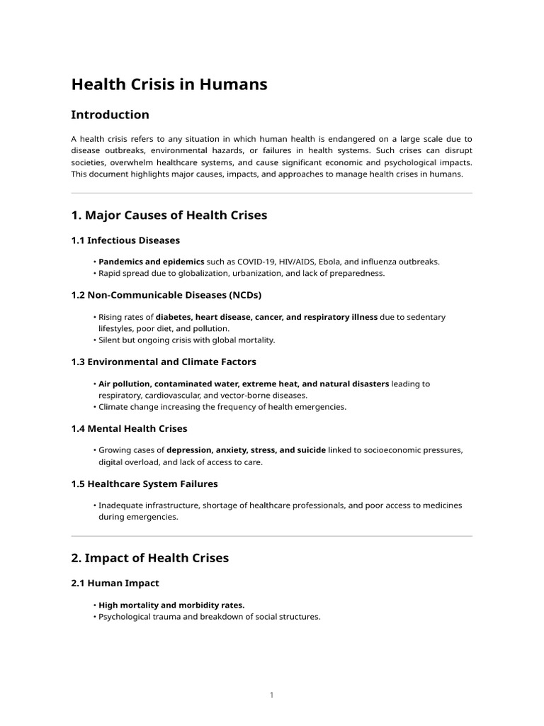 Understanding Human Health Crises | PDF | Mental Health | Psychological ...