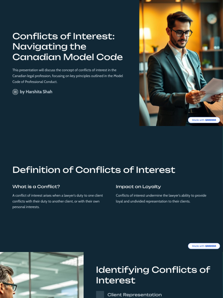 Conflicts of Interest Navigating The Canadian Model Code | PDF ...