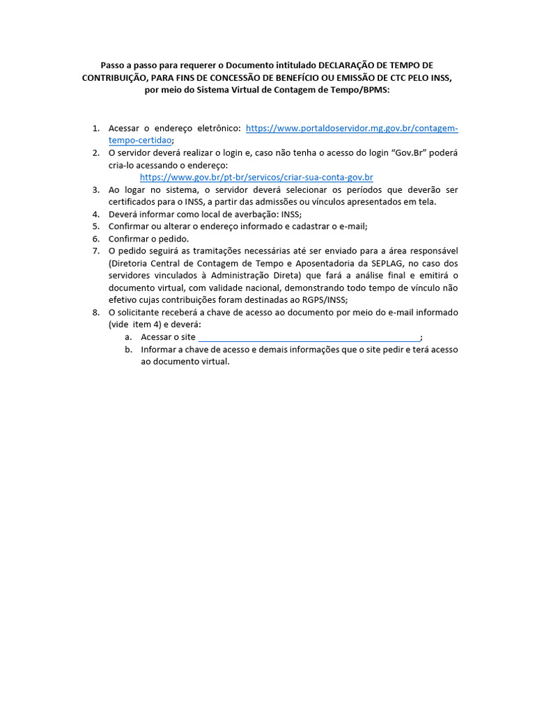 Como Solicitar CTC do INSS | PDF