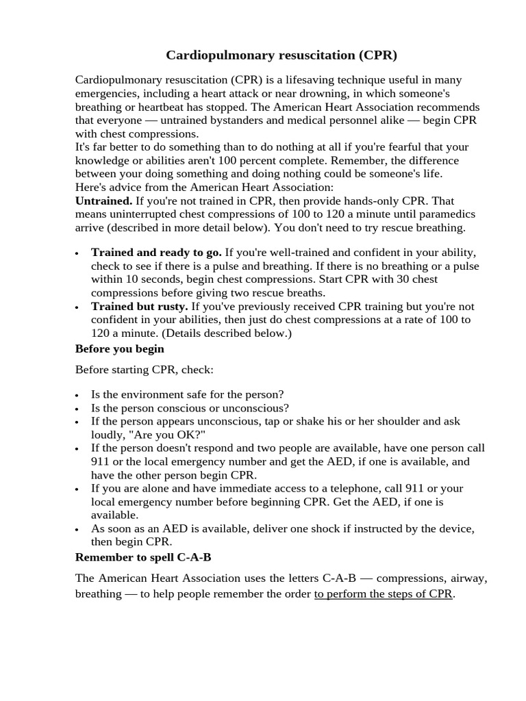 CPR Techniques for Drowning Victims | PDF | Cardiopulmonary ...