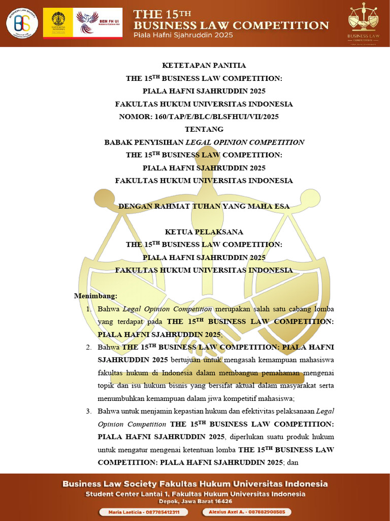 Ketetapan Babak Penyisihan LOC BLC 2025 | PDF