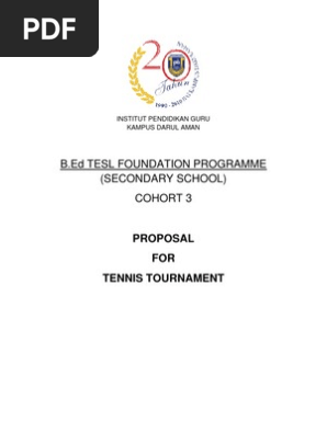 Tennis Proposal  PDF  Tournament  Educational Stages