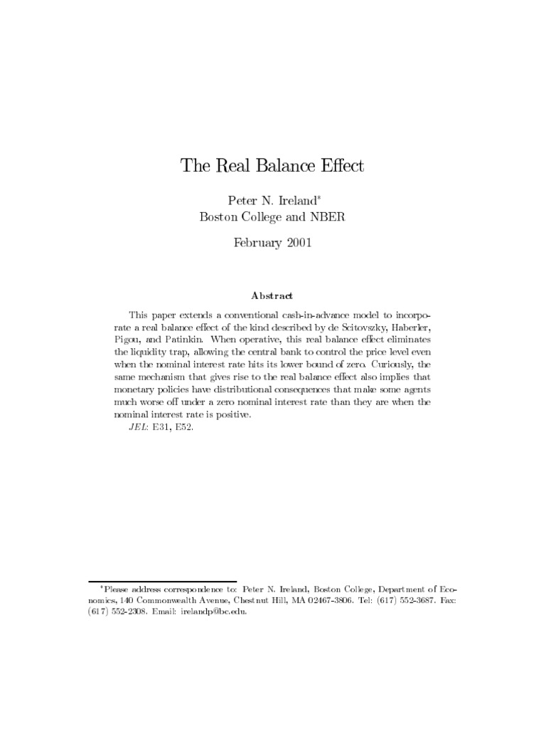 The Real Balance Effect | PDF