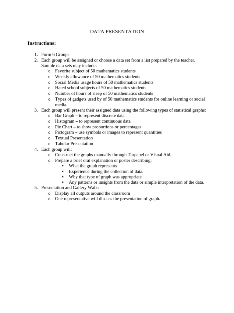 Data Presentation Guidelines for Students | PDF