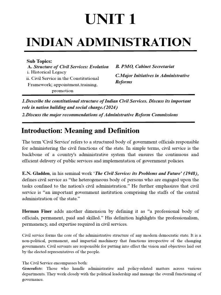 72nd Annual Report on Indian Civil Services | PDF | Civil Service ...