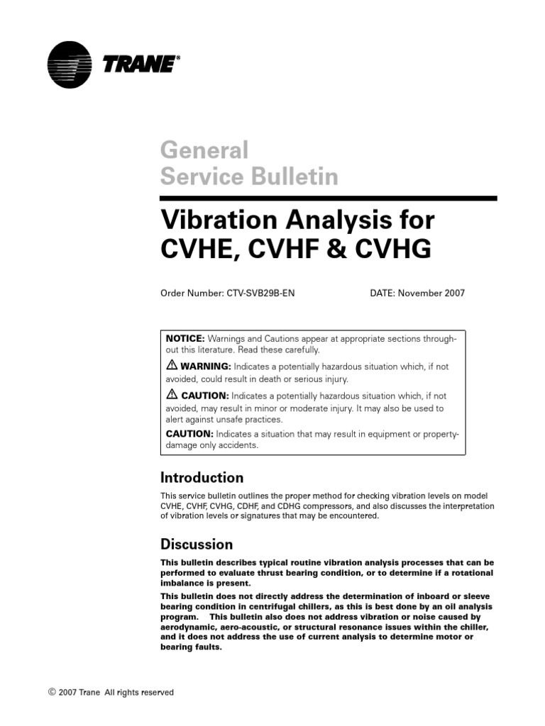 Vibration Analysis for CVHE Compressors | PDF | Frequency | Hertz
