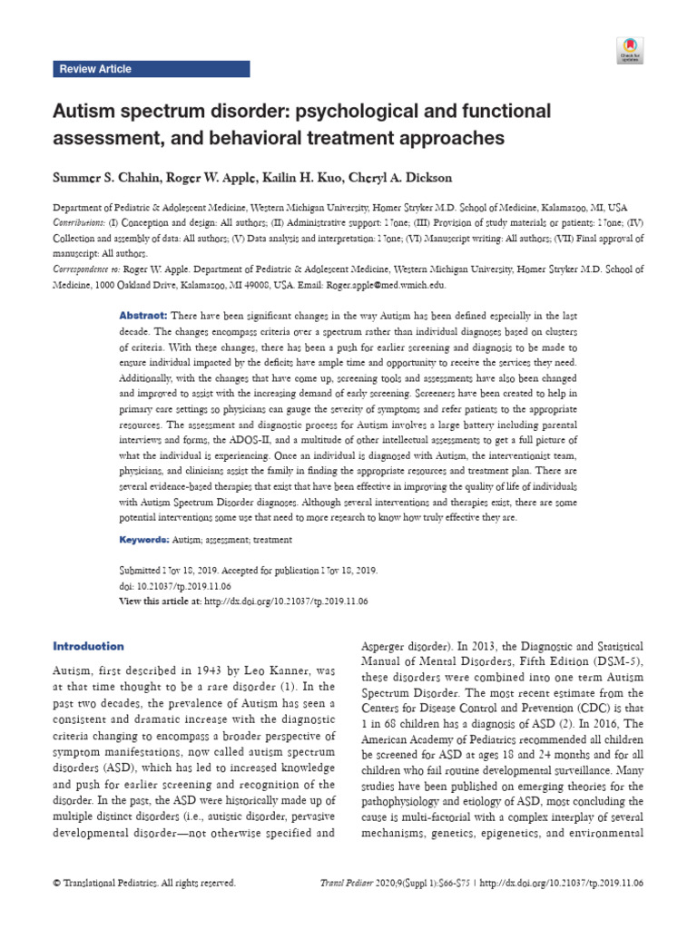 Autism Spectrum Disorder Assessment Guide | PDF | Wechsler Adult ...