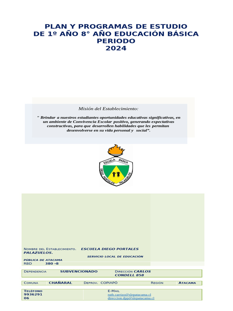Plan y Programas de Estudio 2024 | PDF | Educación primaria | Aprendizaje