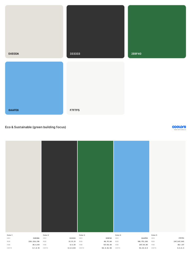 Eco-Friendly Color Palette Guide | PDF