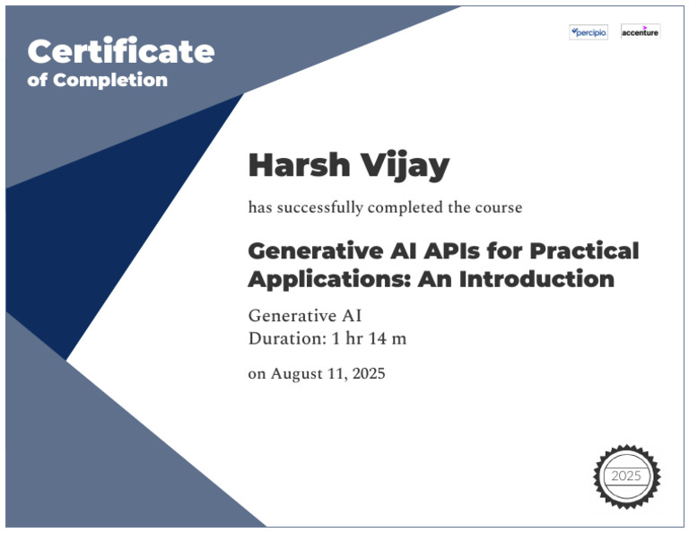 Generative AI Course Completion Certificate | PDF