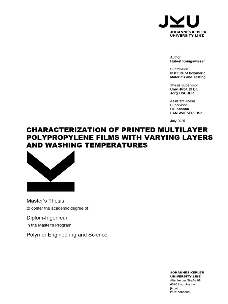 Characterization of Printed Multilayer Polypropylene Films With Varying ...