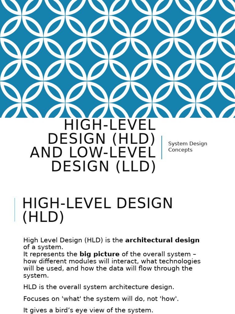 HLD and LLD: System Design Essentials | PDF | Databases | Class ...