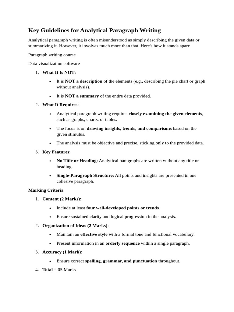 Guidelines for Writing Analytical Paragraphs | PDF | Playground | Data
