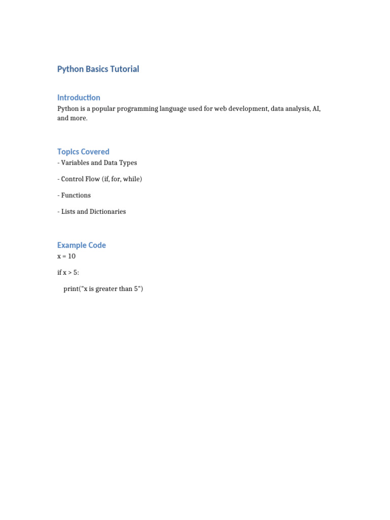 Python Basics: Variables to Functions | PDF