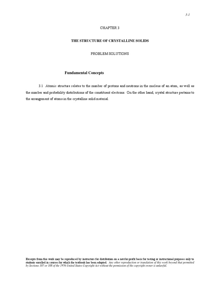 Crystalline Solids: Structure & Calculations | PDF | Crystal Structure ...