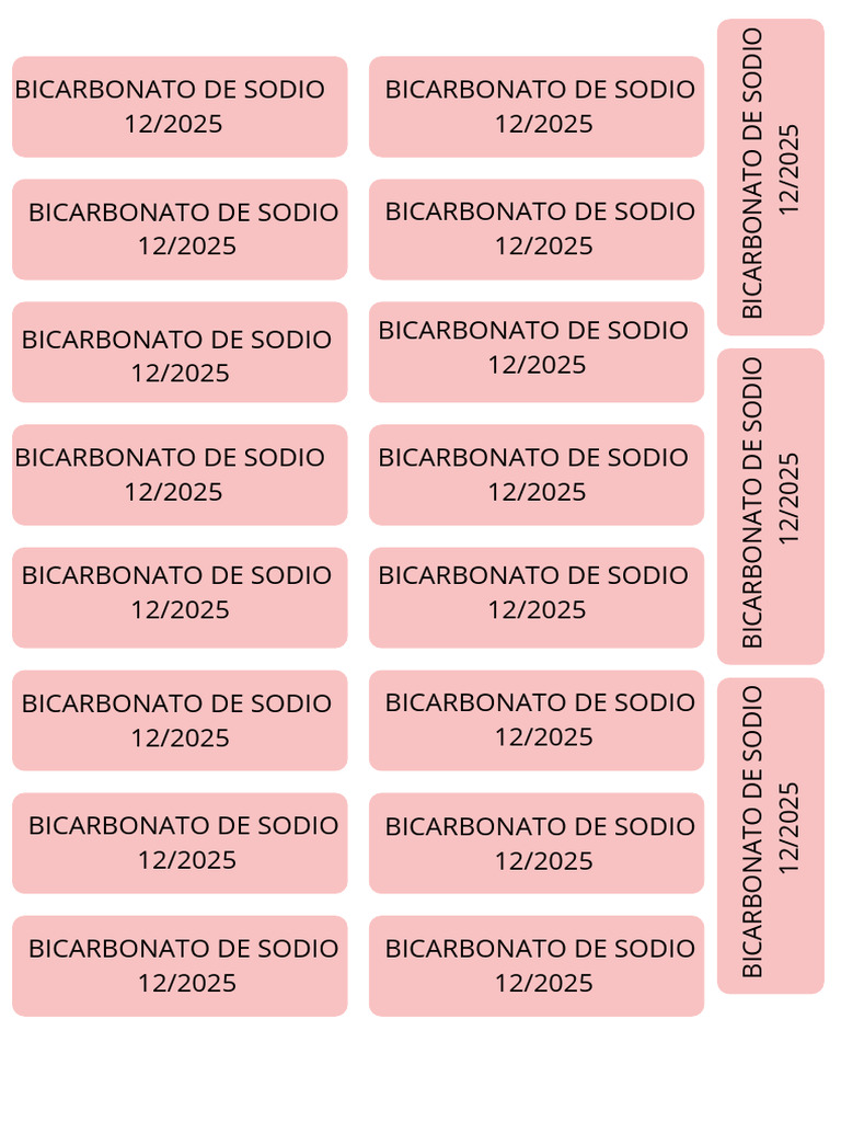 Etiqueta del Bicarbonato de Sodio | PDF