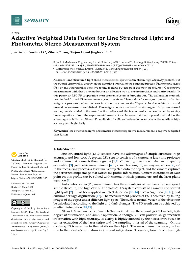 Adaptive Weighted Data Fusion For Line Structured | PDF