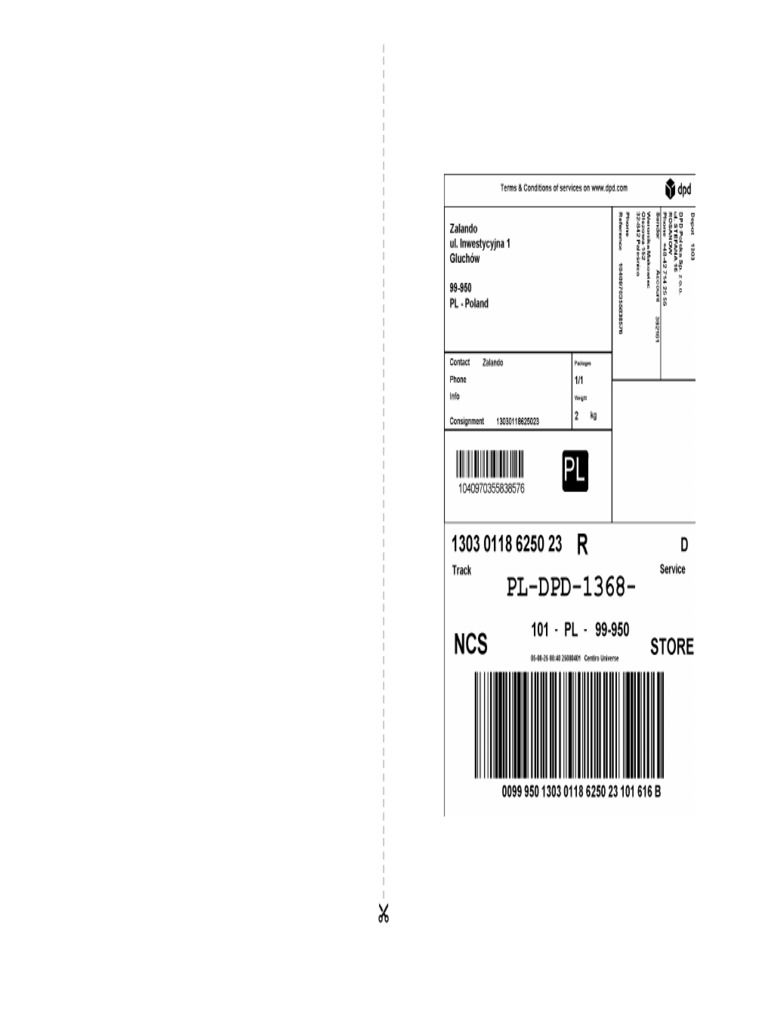 Zalando Returnsheetlabel 10910137367473 | PDF