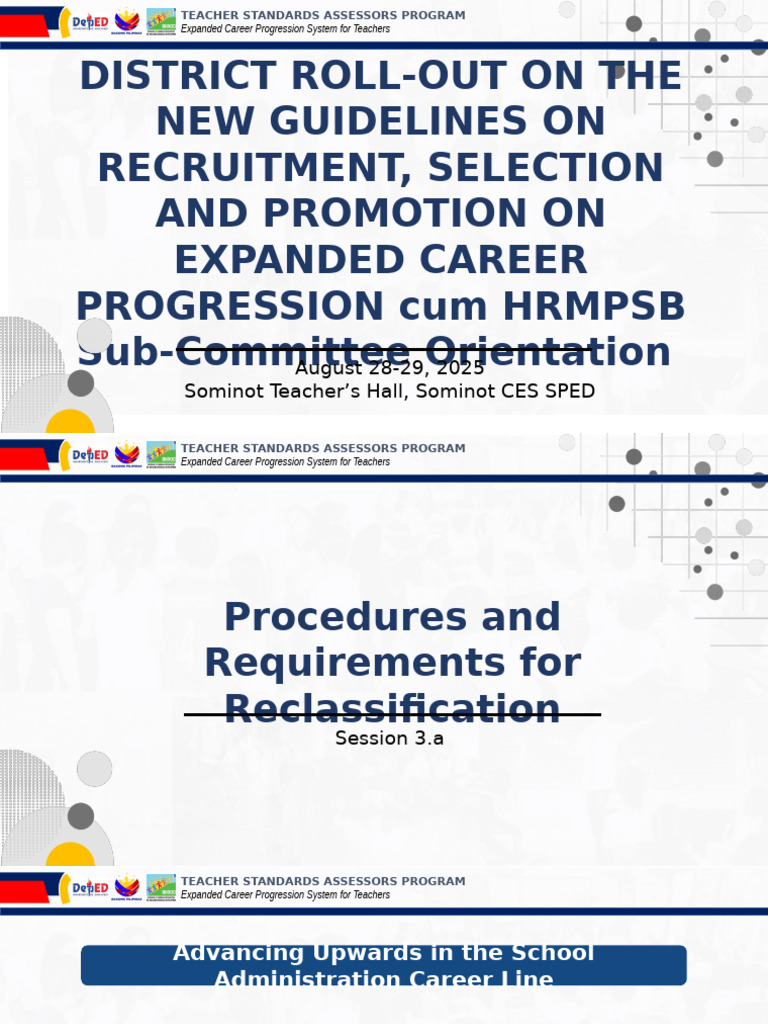 Session 3a Procedures and Requirements For Reclassification ...